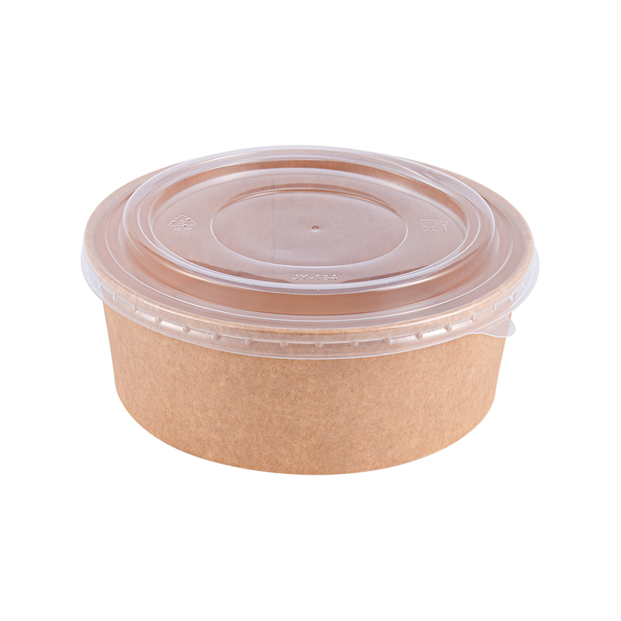 Mangkuk Kertas Bulat Kraft Tahan Minyak 500ml dengan Diameter Pembukaan 150mm